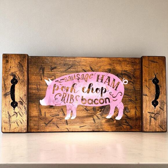 Handmade Charcuterie Board Piggy theme serving tray - Picture 2 of 4